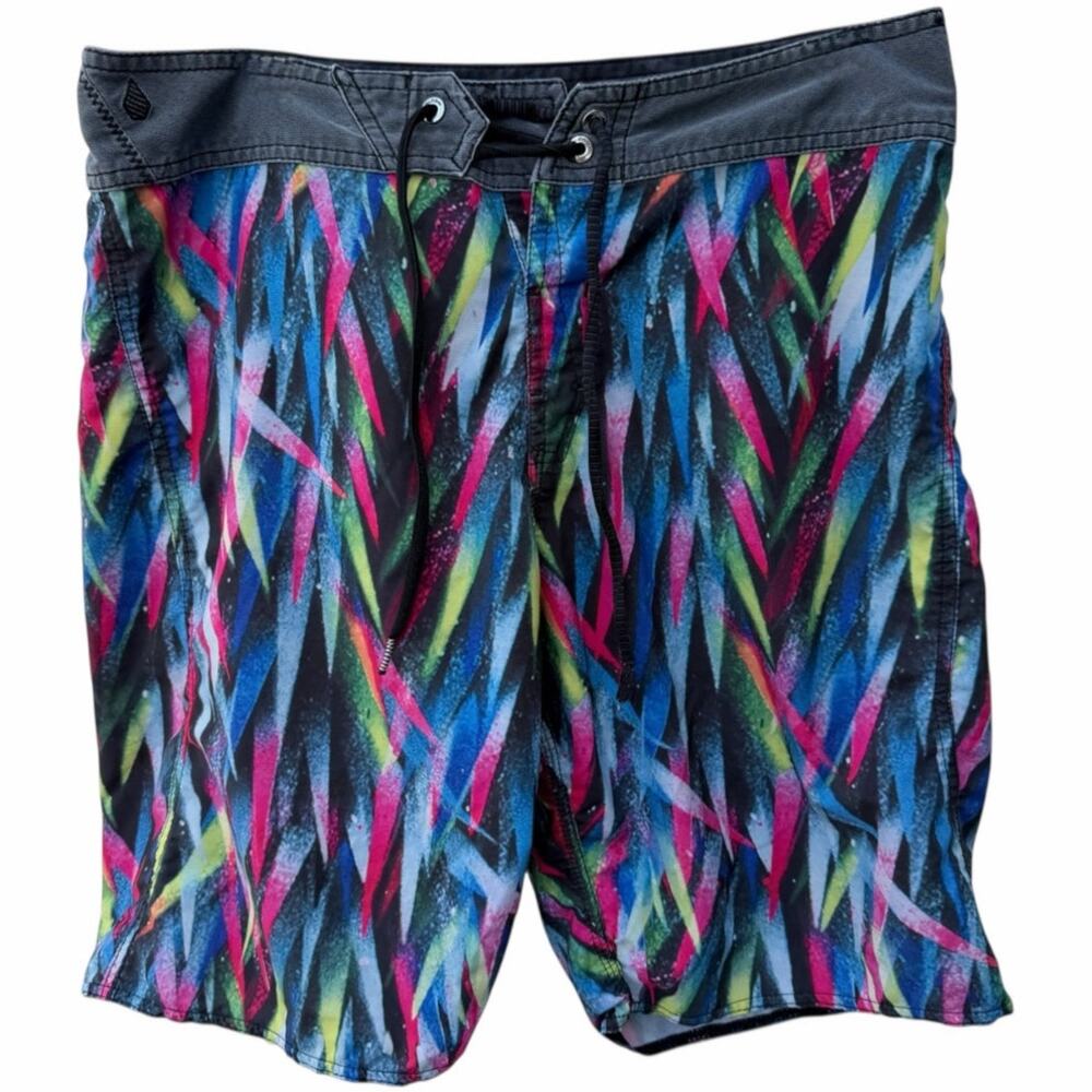 Volcom Mod Tech Board Shorts Mens 32 Multicolor Surf Swim Stretch